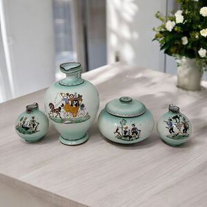 Maser Keramik Vintage Austrian Handwork Art Red Clay Vase Jar Set 5 Piece